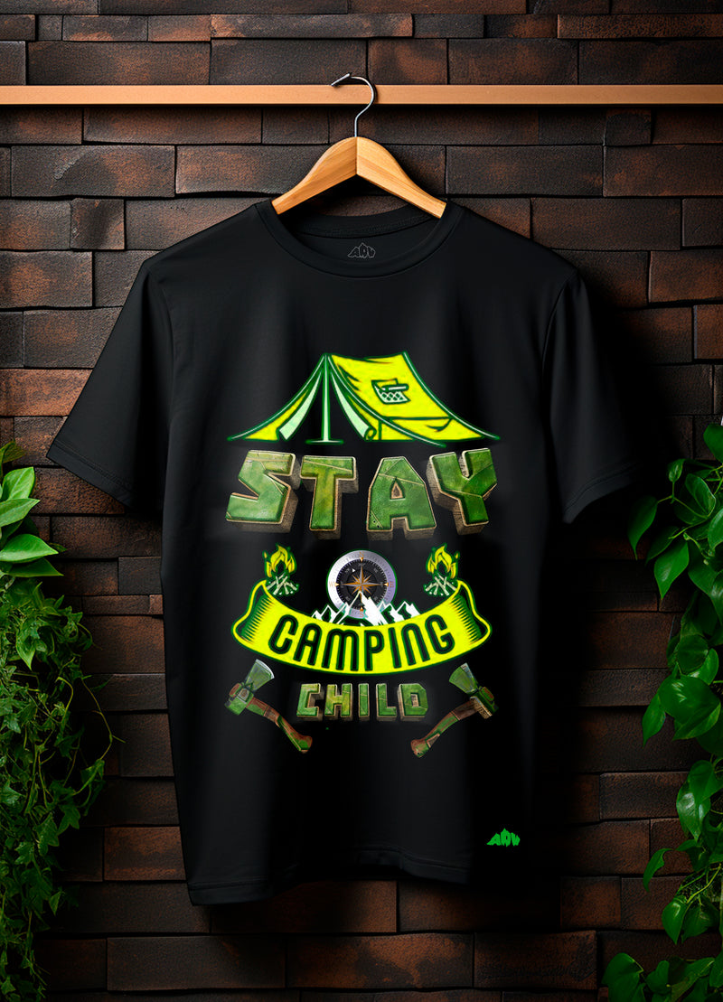 CAMISETA STAY CAMPING ALGODÃO PREMIUM